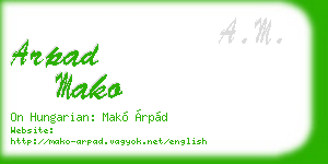 arpad mako business card
